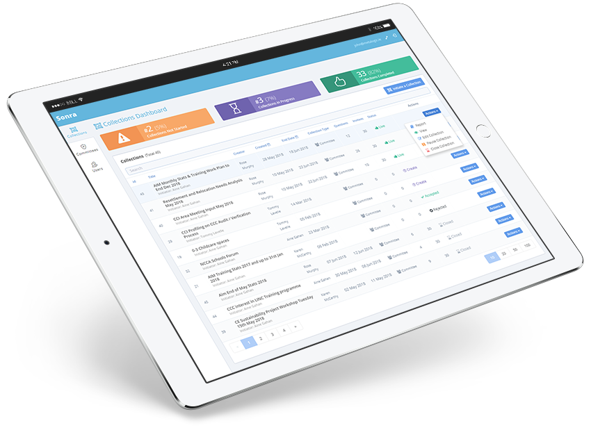 Sonra CRM Admin Screens